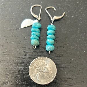 Turquoise Beaded Dangle Earrings